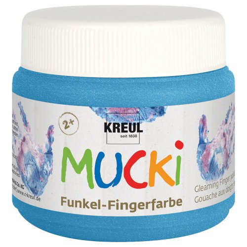 Prstová barva MUCKI 150 ml TŘPYTIVÁ MODRÁ