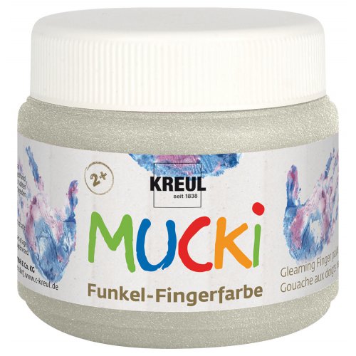 Prstová barva MUCKI 150 ml DRAČÍ STŘÍBRNÁ