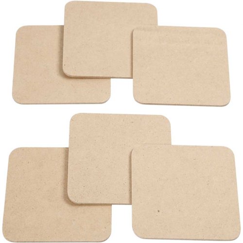Dřevěný podtácek 10 x 10 cm - 6 ks  v balení - obrázek