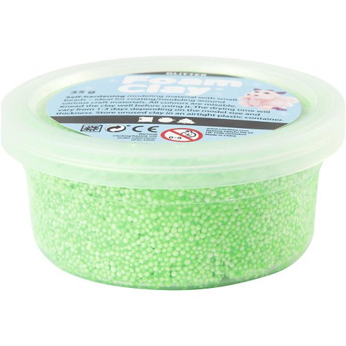 Samotvrdnoucí modelovací pěnová kuličková hmota Foam Clay 35g  ZELENÁ TŘPYTIVÁ - CC788830_a.jpg