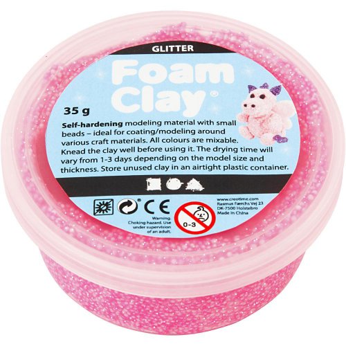 Samotvrdnoucí modelovací pěnová kuličková hmota Foam Clay 35g RŮŽOVÁ TŘPYTIVÁ