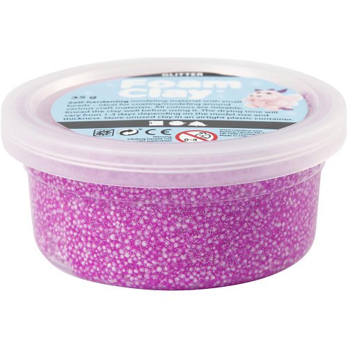 Samotvrdnoucí modelovací pěnová kuličková hmota Foam Clay 35g FIALOVÁ TŘPYTIVÁ - CC788840_a.jpg