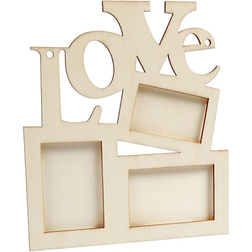 Rám dřevěný s nápisem LOVE 19,7 x 16 cm - obrázek