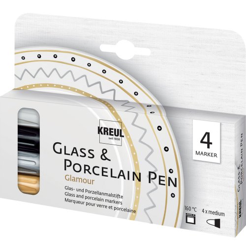 Sada Fixy na sklo a porcelán KREUL GLAMOUR 4 barvy - Odkaz