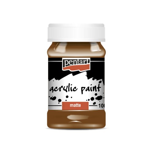 Akrylová barva matná PENTART 100 ml KAŠTANOVÁ
