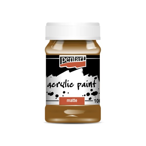 Akrylová barva matná PENTART 100 ml SVĚTLÁ HNĚDÁ