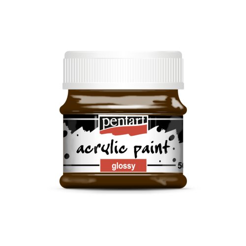 Akrylová barva lesklá PENTART 50 ml TMAVÁ HNĚDÁ