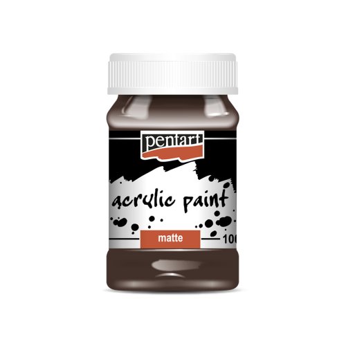 Akrylová barva matná PENTART 100 ml TMAVÁ HNĚDÁ