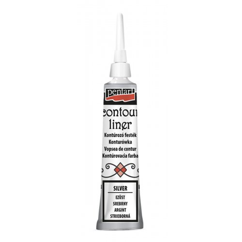 Konturovací liner metalický PENTART 20 ml STŘÍBRNÁ