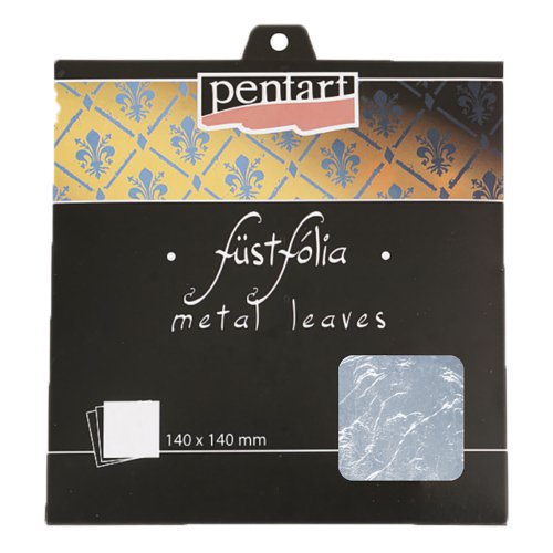 Metalické plátky PENTART 140 x 140 mm 5 listů STŘÍBRNÁ