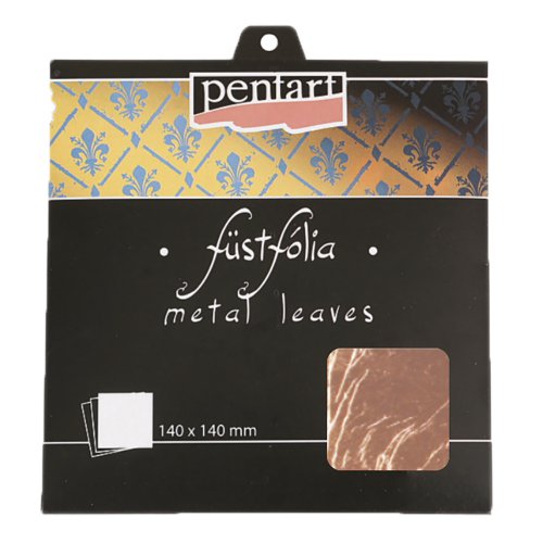 Metalické plátky PENTART 140 x 140 mm 5 listů MĚDĚNÁ