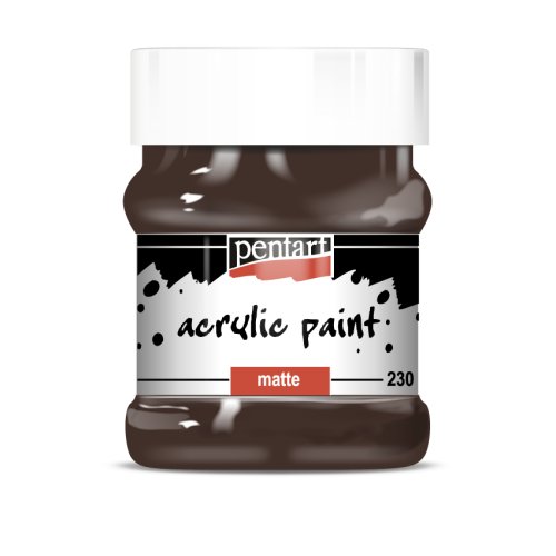 Akrylová barva matná PENTART 230 ml TMAVĚ HNĚDÁ