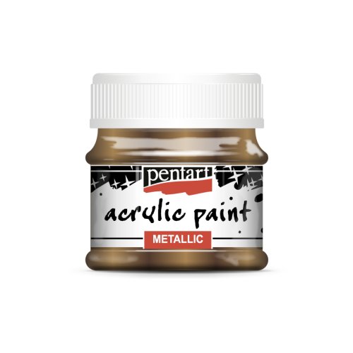Akrylová barva metalická PENTART 50 ml TŘPYTIVÁ MOSAZ