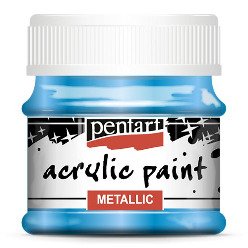 Akrylová barva metalická PENTART 50 ml MODRÁ