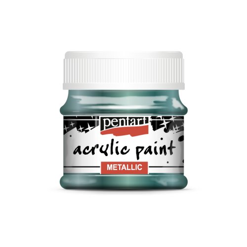 Akrylová barva metalická PENTART 50 ml MODROZELENÁ