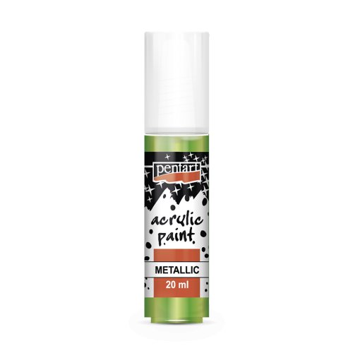 Akrylová barva metalická PENTART 20 ml SVĚTLÁ ZELENÁ