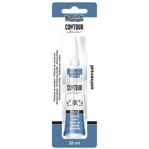 Konturovací liner metalický PENTART 20 ml OCELOVÁ MODRÁ