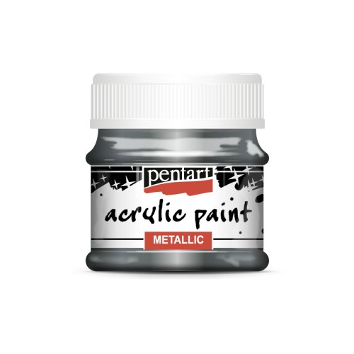 Akrylová barva metalická PENTART 50 ml ROKOKO STŘÍBRNÁ