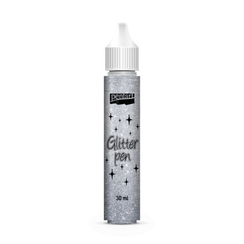 Glitrový pen PENTART 30 ml STŘÍBRNÁ