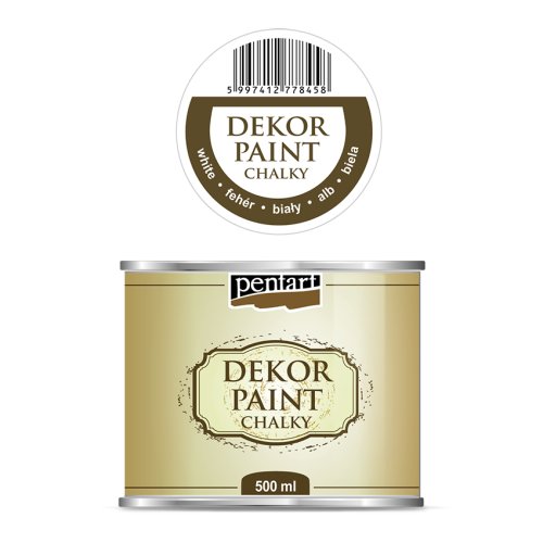 Křídová a dekorační barva PENTART 500 ml BÍLÁ
