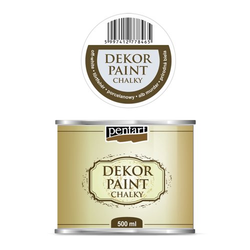 Křídová a dekorační barva PENTART 500 ml PŘÍRODNÍ BÍLÁ