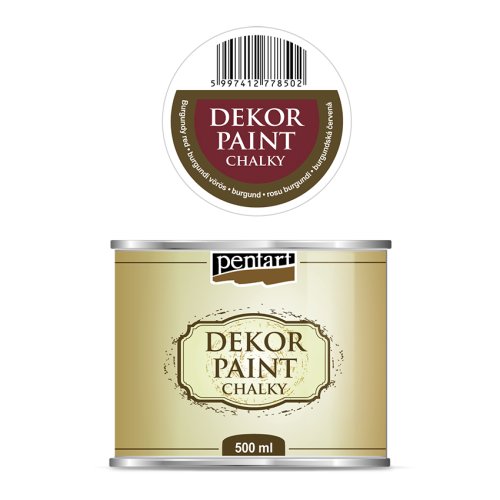 Křídová a dekorační barva PENTART 500 ml BURGUND ČERVENÁ