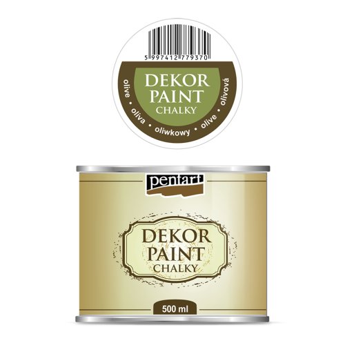 Křídová a dekorační barva PENTART 500 ml OLIVOVÁ