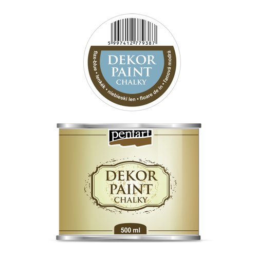 Křídová a dekorační barva PENTART 500 ml LEN MODRÁ