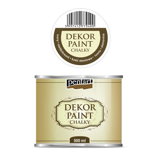 Křídová a dekorační barva PENTART 500 ml SLONOVINOVÁ