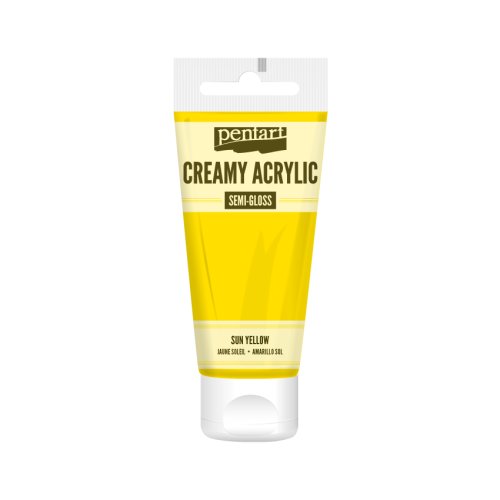 Krémová akrylová barva pololesklá PENTART 60 ml SLUNEČNÍ ŽLUTÁ
