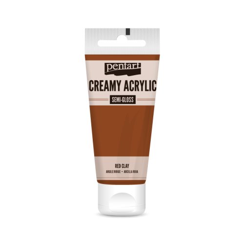 Krémová akrylová barva pololesklá PENTART 60 ml ČERVENÁ