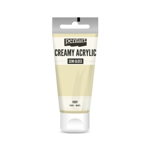 Krémová akrylová barva pololesklá PENTART 60 ml SLONOVINOVÁ