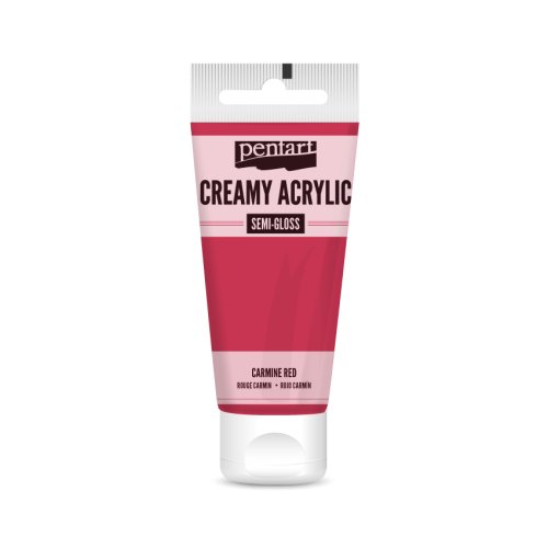 Krémová akrylová barva pololesklá PENTART 60 ml KARMÍNOVÁ ČERVENÁ