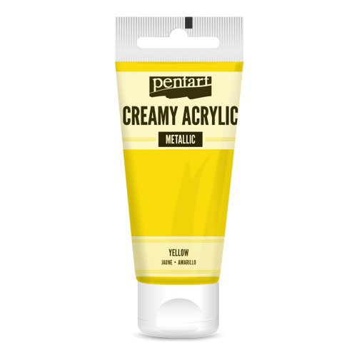Krémová akrylová barva pololesklá PENTART 60 ml ŽLUTÁ