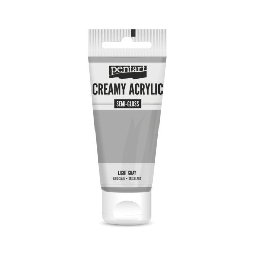 Krémová akrylová barva pololesklá PENTART 60 ml SVĚTLÁ ŠEDÁ