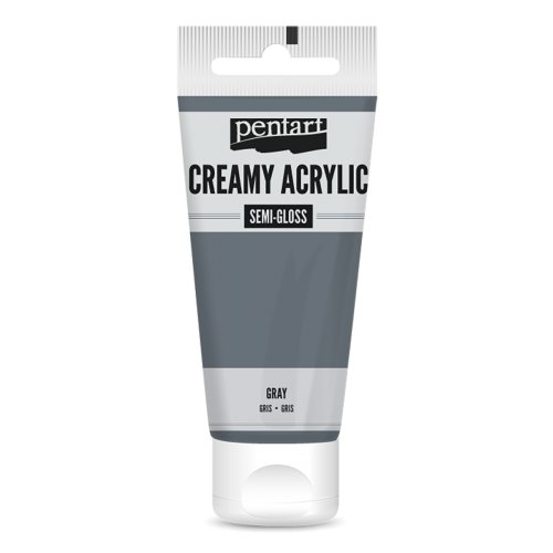Krémová akrylová barva pololesklá PENTART 60 ml ŠEDÁ
