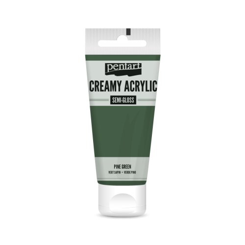 Krémová akrylová barva pololesklá PENTART 60 ml BOROVICOVÁ ZELENÁ