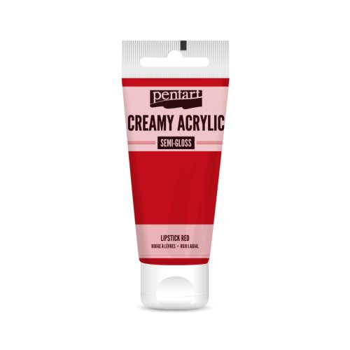 Krémová akrylová barva pololesklá PENTART 60 ml ČERVENÁ RTĚNKA