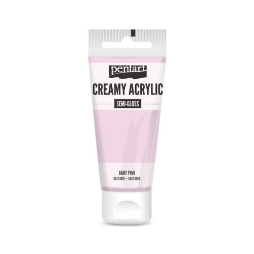 Krémová akrylová barva pololesklá PENTART 60 ml BABY RŮŽOVÁ