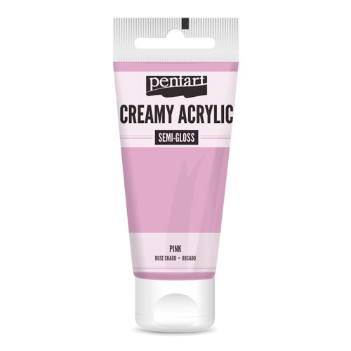 Krémová akrylová barva pololesklá PENTART 60 ml RŮŽOVÁ