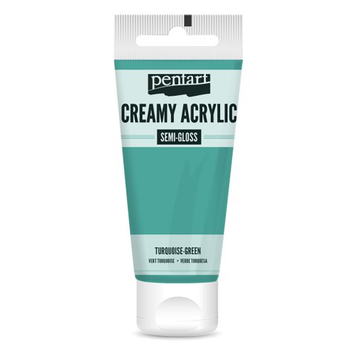 Krémová akrylová barva pololesklá PENTART 60 ml TYRKYSOVÁ ZELENÁ