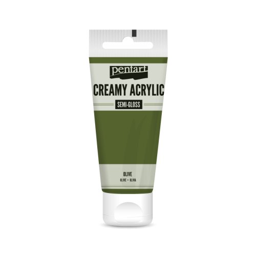 Krémová akrylová barva pololesklá PENTART 60 ml OLIVOVÁ