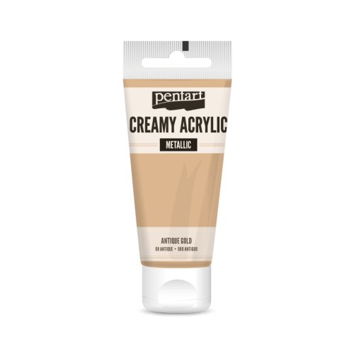 Krémová akrylová barva metalická PENTART 60 ml ANTICKÁ ZLATÁ
