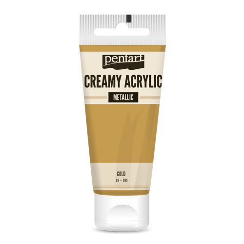 Krémová akrylová barva metalická PENTART 60 ml ZLATÁ