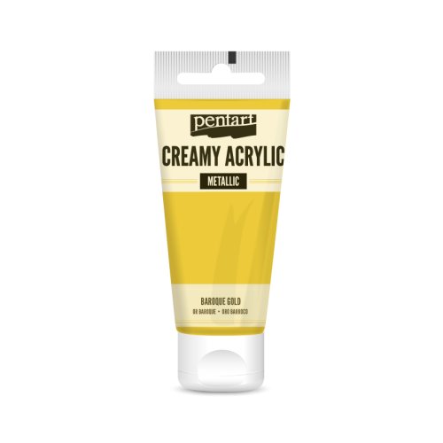 Krémová akrylová barva metalická PENTART 60 ml BAROKNÍ ZLATÁ