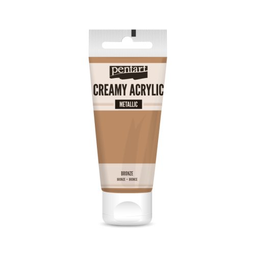 Krémová akrylová barva metalická PENTART 60 ml BRONZOVÁ