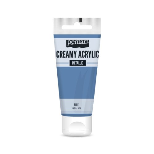 Krémová akrylová barva metalická PENTART 60 ml MODRÁ