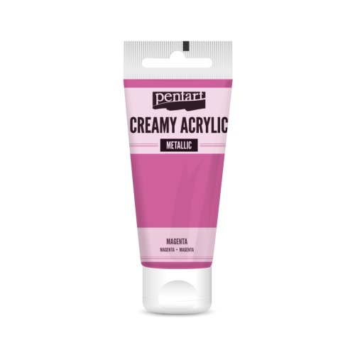 Krémová akrylová barva metalická PENTART 60 ml MAGENTA