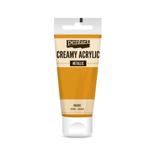 Krémová akrylová barva metalická PENTART 60 ml ORANŽOVÁ