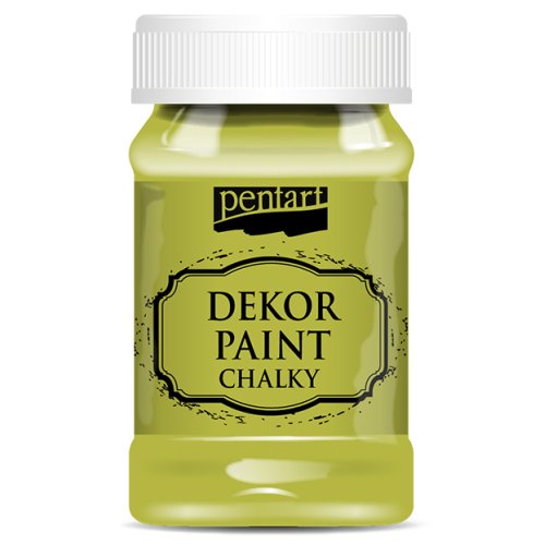 Křídová a dekorační barva PENTART 100 ml ŽLUTAVĚ ZELENÁ
